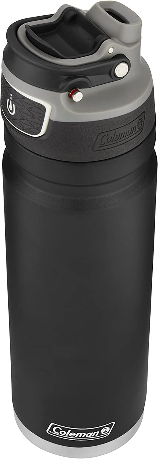 Freeflow Autoseal 24oz Black Stainless Steel Water Bottle - Hydration Made Easy!